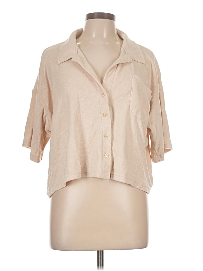 Pre-owned Nasty Gal Inc. Cardigan Sweater In Tan