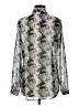CAbi 100% Polyester Animal Print Silver Long Sleeve Blouse Size M - photo 2