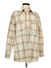 Jodifl Plaid Tan Long Sleeve Blouse Size M - photo 1