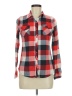 Win Win 100% Polyester Plaid Red Long Sleeve Blouse Size M - photo 1