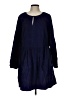 Universal Thread 100% Cotton Solid Blue Casual Dress Size L - photo 1