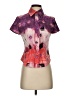 Piazza Sempione Print Purple Short Sleeve Blouse Size EU (IT) 40 / US 4 - photo 1