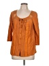 Deletta Orange 3/4 Sleeve Blouse Size L - photo 1