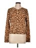 J.Crew 100% Wool Animal Print Brown Long Sleeve Top Size L - photo 1