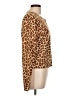 J.Crew 100% Wool Animal Print Brown Long Sleeve Top Size L - photo 4