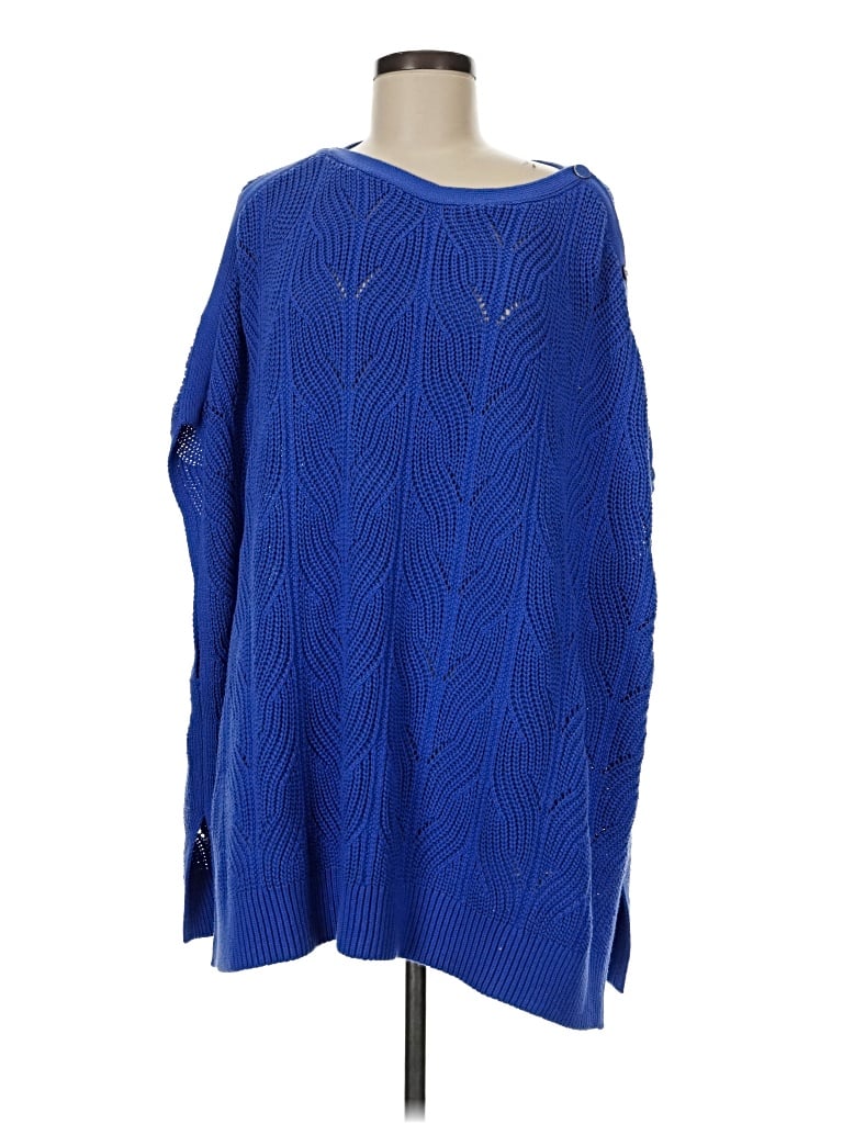 Pre-owned Talbots Poncho In Blue