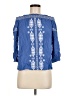 Chico's 100% Viscose Print Blue 3/4 Sleeve Blouse Size Med Petite - photo 1