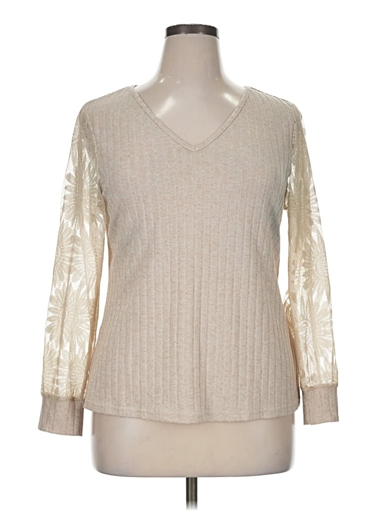 Pre-owned Bloomchic Long Sleeve Blouse In Ivory