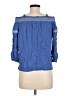 Chico's 100% Viscose Print Blue 3/4 Sleeve Blouse Size Med Petite - photo 2