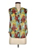 Collective Concepts 100% Polyester Floral Teal Sleeveless Blouse Size M - photo 1