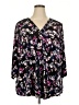 Lane Bryant Floral Black 3/4 Sleeve Blouse Size 26 - 28 Plus - photo 1