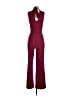 Bebe Solid Burgundy Jumpsuit Size S - photo 2