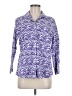 Chico's Chevron-herringbone Purple 3/4 Sleeve Button-Down Shirt Size Med (1) - photo 1