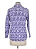Chico's Chevron-herringbone Purple 3/4 Sleeve Button-Down Shirt Size Med (1) - photo 2