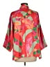 Chico's 100% Polyester Tropical Orange Kimono Size M - photo 2