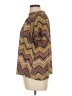 Peyton Jensen 100% Polyester Chevron-herringbone Brown Short Sleeve Blouse Size L - photo 5