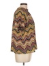 Peyton Jensen 100% Polyester Chevron-herringbone Brown Short Sleeve Blouse Size L - photo 4