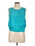 Naked Zebra 100% Polyester Teal Sleeveless Blouse Size L - photo 1