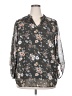 Papermoon 100% Polyester Floral Gray 3/4 Sleeve Blouse Size 2X - photo 1