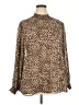 Torrid 100% Polyester Animal Print Brown Long Sleeve Blouse Size 3X Plus (3) - photo 1