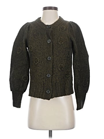 Madewell Embroidered Edencroft Pleat-Sleeve Cardigan Sweater (view 1)
