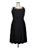 R&M Richards Solid Black Cocktail Dress Size 14 - photo 1
