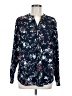 Hilary Radley 100% Polyester Floral Blue Long Sleeve Blouse Size M - photo 1