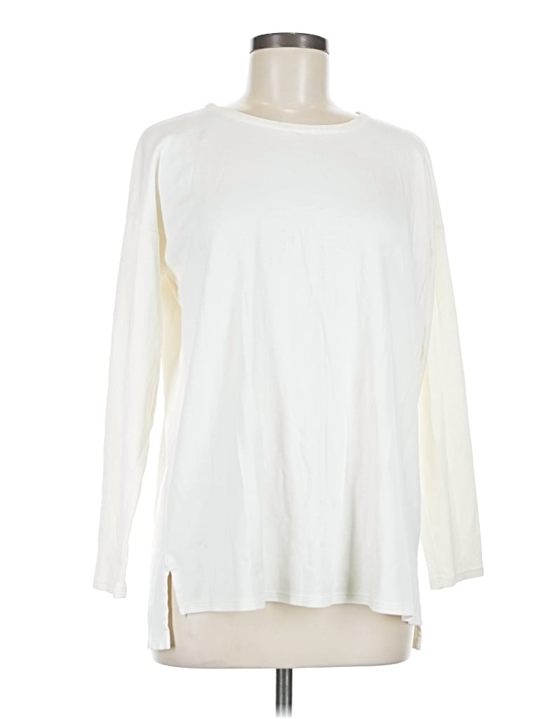 Pre-owned Jjill Long Sleeve T-shirt In Ivory