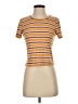 Basics Stripes Orange Short Sleeve Turtleneck Size S - photo 1