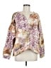 Pilcro 100% Cotton Floral Purple Pullover Sweater Size M - photo 1