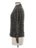 Express 100% Silk Print Gray Long Sleeve Silk Top Size M - photo 5