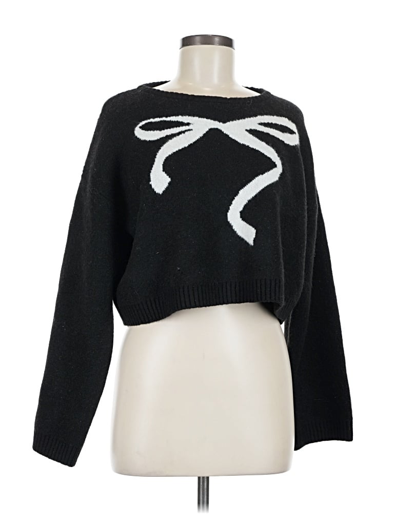 Pre-owned Wild Fable Pullover Sweater In Black