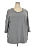 Catherines Solid Gray 3/4 Sleeve Top Size 2X - photo 1