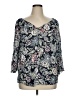 Chaps 100% Cotton Gray 3/4 Sleeve Blouse Size 1X - photo 1