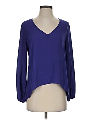 Aqua Long Sleeve Blouse (view 1)