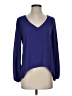 Aqua 100% Polyester Purple Long Sleeve Blouse Size XS - photo 1