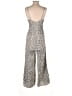 ABound 100% Rayon Animal Print Gray Ivory Jumpsuit Size S - photo 2