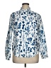Unbranded 100% Polyester Print Blue Long Sleeve Blouse Size XL - photo 1
