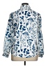Unbranded 100% Polyester Print Blue Long Sleeve Blouse Size XL - photo 2