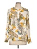 Dna Couture 100% Polyester Paisley Ivory Long Sleeve Blouse Size L - photo 1