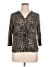 Dana Buchman 100% Polyester Animal Print Black 3/4 Sleeve Blouse Size XL (petite) - photo 1