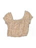 Pink Rose Tweed Gold Short Sleeve Blouse Size S (kids) - photo 1