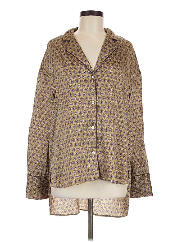 Pre-owned Zara Long Sleeve Blouse In Brown
