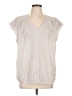 Liz Claiborne Gray Short Sleeve Blouse Size L - photo 1