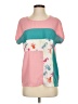 Elf Sack 100% Polyester Color Block Pink Short Sleeve Blouse Size S - photo 1