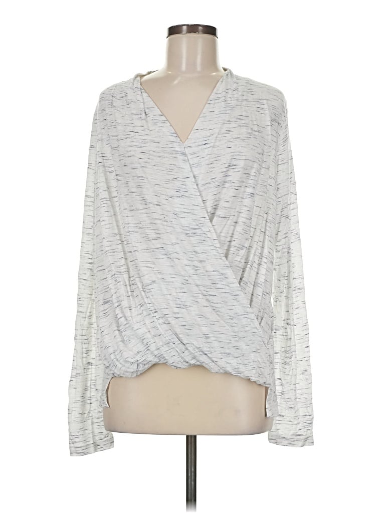 Pre-owned Akemi + Kin Long Sleeve Top Gray Cowl Neck Tops