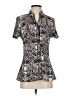 Fred David Black Short Sleeve Blouse Size S - photo 1