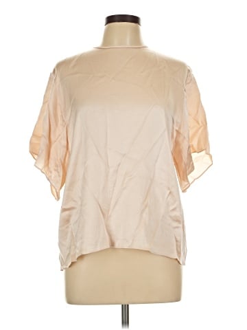 Vince. Short Sleeve Silk Top (view 1)