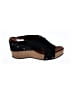White Mountain 100% Leather Black Wedges Size 7 - photo 1
