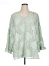 IMAN 100% Polyester Green 3/4 Sleeve Blouse Size 1X - photo 1